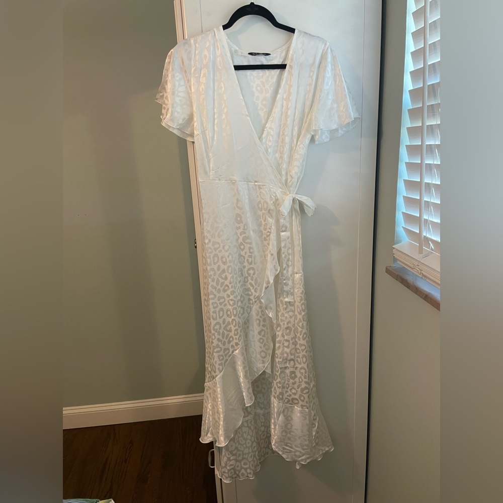 White wrap dress